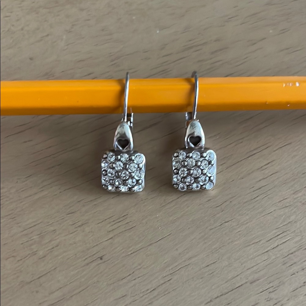 Brighton Square Pave-set Crystal Design Earrings